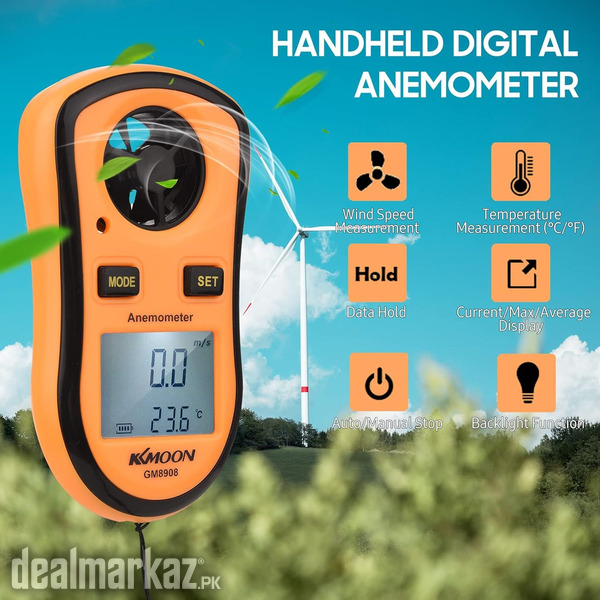 KKmoon GM8908 Digital Anemometer Handheld Wind Speed Meter Gauge Air V photo 1