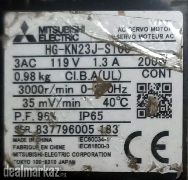 MITSUBISHI 200W (0.2Kw) HG-KN23J-S100 AC Servo Motor SM1226 photo 2