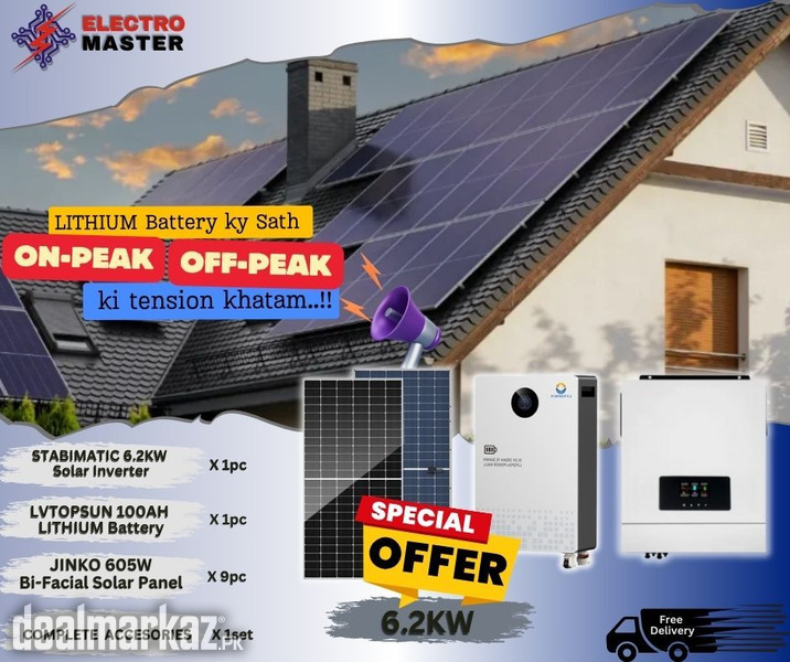 6.2KW Solar System | Hybrid Inverter | Lithium Battery | LONGI | JINKO photo 2