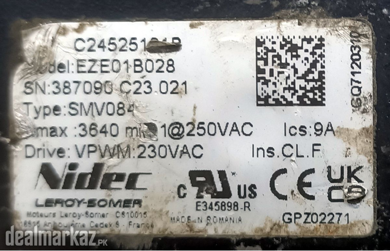 NIDEC EZE01B028 250V AC Servo Motor SM1235 photo 2