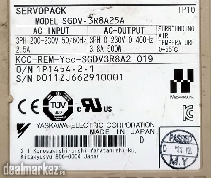 YASKAWA 500W (0.5Kw) SGDV-3R8A25A AC Servo Driver SD1463