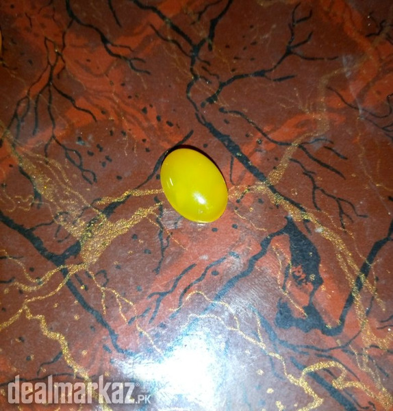 Yellow Agate - Yellow Aqeeq Silver Ring - Whatsapp for order photo 1