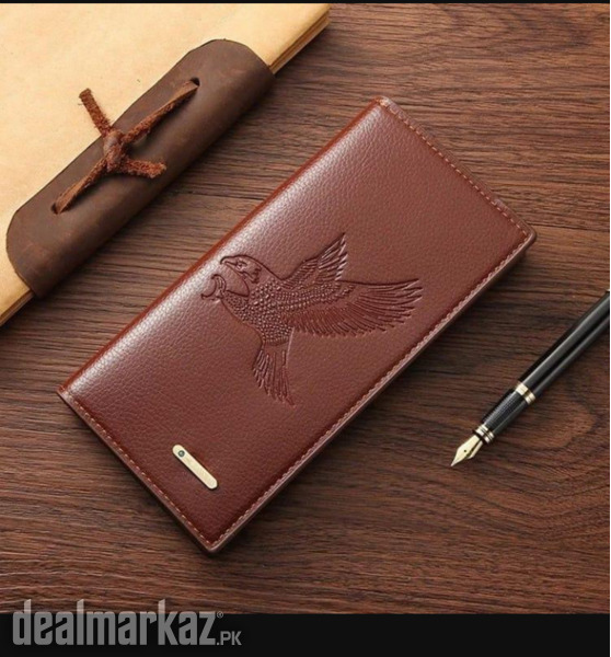 ⭐ Falcon Design Long Wallet for Men – Premium Quality Leather photo 2