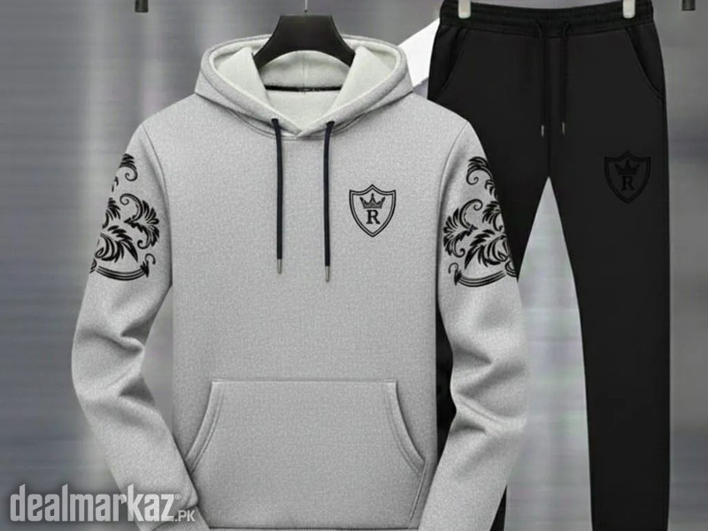 Royal Crest Blue Printed Hoodie Track Suit photo 1