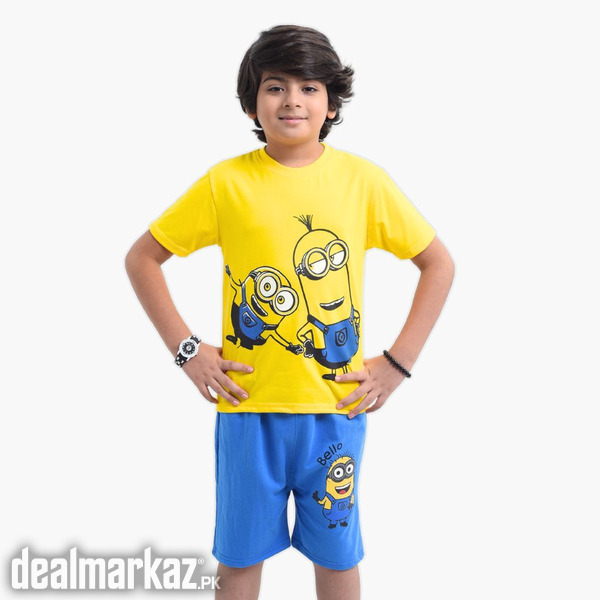 Kids Minions Printed 2 Piece Suit - Yellow and Blue photo 1