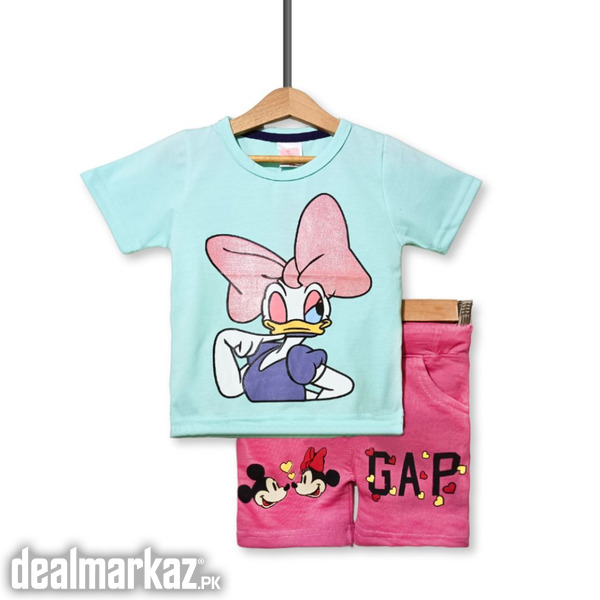 Girls Duck Printed 2 Piece Suit - Green & Pink photo 1