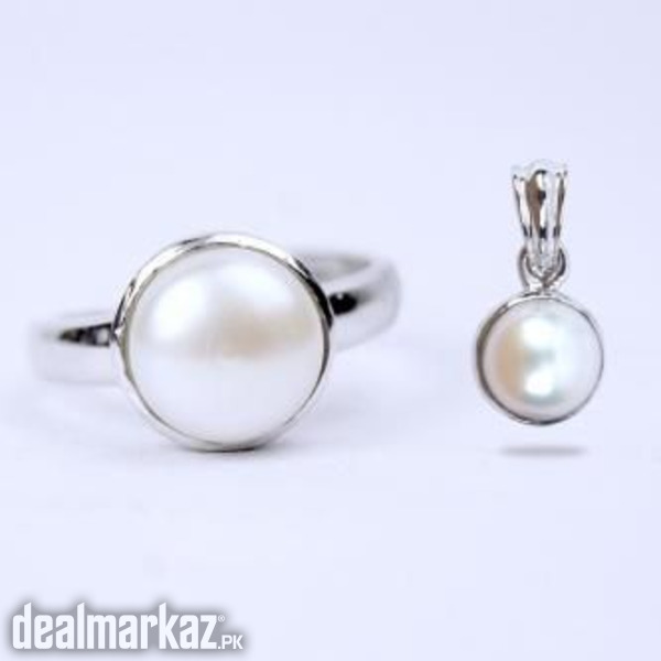 Pearl in Silver Locket and Ring Pack of 2 (Whatsapp for prices) photo 1