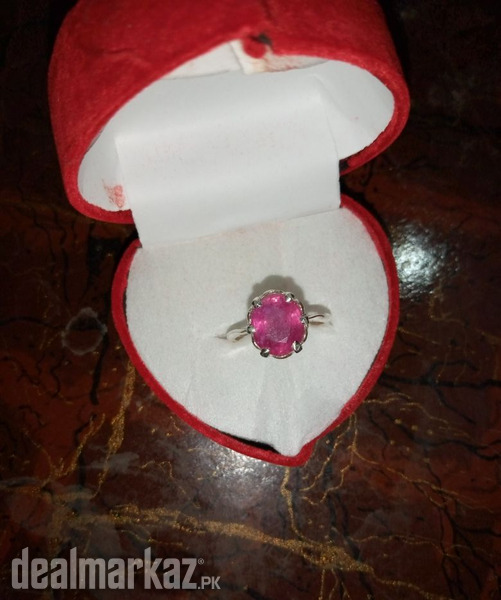 Pinkish Ruby Silver Ring for Ladies - WhatsApp for Order photo 2