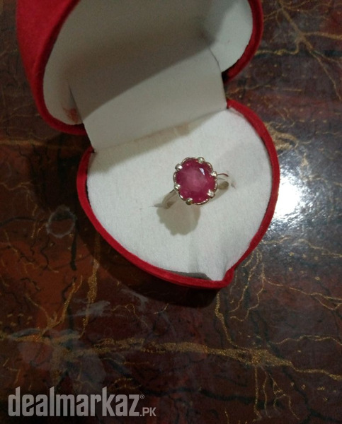 Pinkish Ruby Silver Ring for Ladies - WhatsApp for Order photo 1