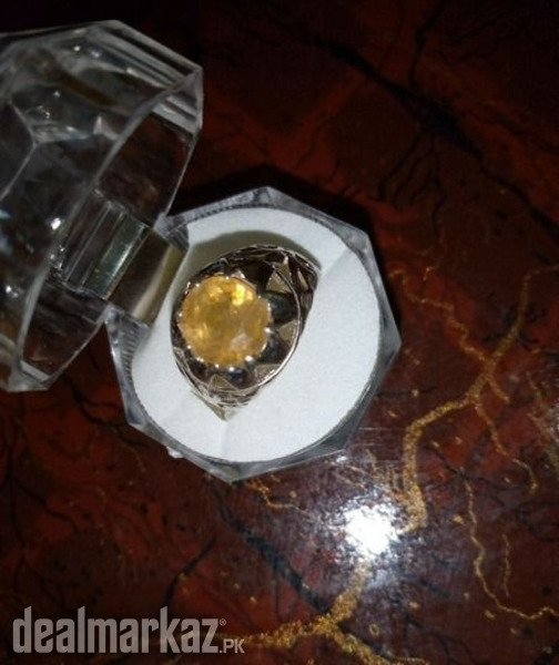 Yellow Sapphire - Pukhraj Silver Ring WhatsApp for Order photo 1