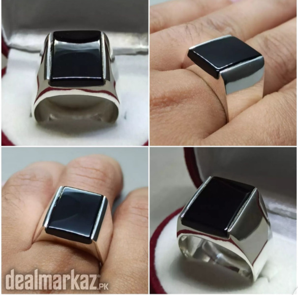 Black Brown Aqeeq Silver Rings Made to Pre-Order - Whatsapp for Prices
