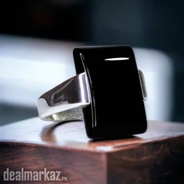 Black Brown Aqeeq Silver Rings Made to Pre-Order - Whatsapp for Prices photo 2