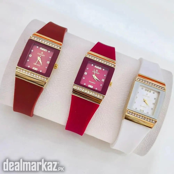 GALAXY / Silicon Band Stainless Steel Case Diamond Watch photo 2