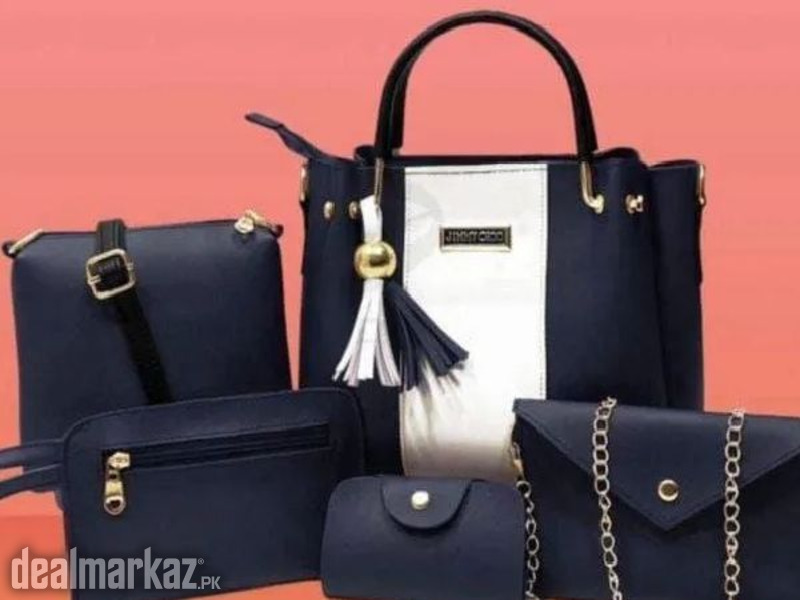 Elegant 5-in-1 Ladies Handbag Combo – Premium Tote Bag Set with Wallet photo 2