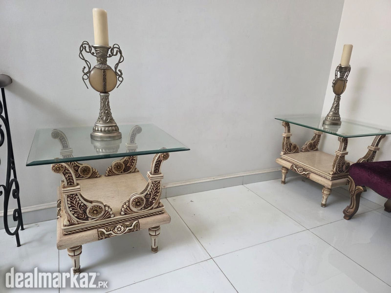 Luxury 3-Piece Hand-Carved Table Set (1 Center + 2 Side Tables) photo 1