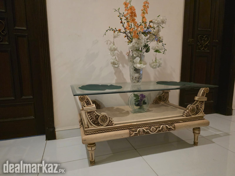 Luxury 3-Piece Hand-Carved Table Set (1 Center + 2 Side Tables) photo 2