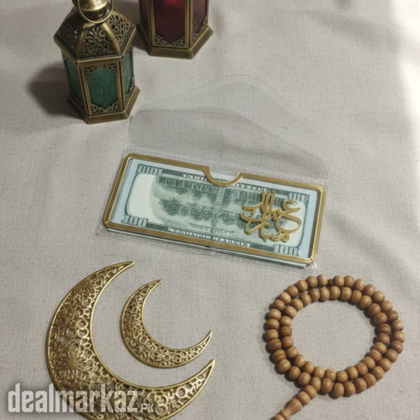 Acrylic Transparent EID Mubarak Eidi Envelope – Elegant Eid Money Hold photo 2