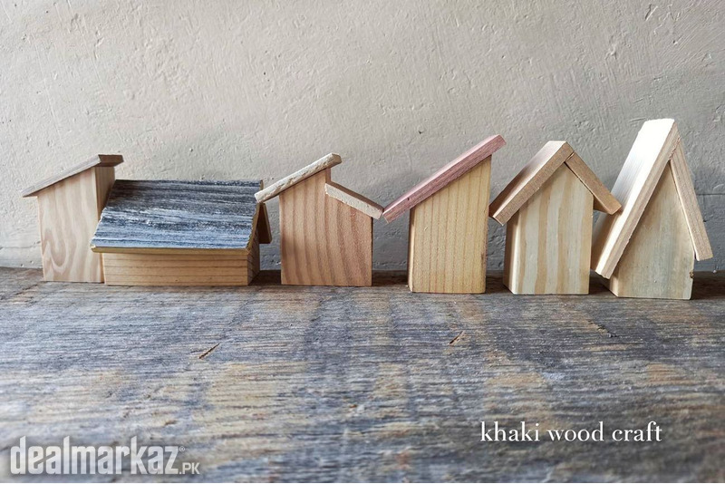 Set of 6 Wooden House Shapes – Unfinished Wood Houses for Painting photo 2