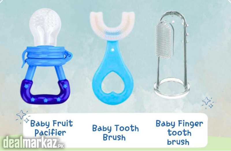 Pack Of 3 Baby Pacifier and Toothbrush Set photo 1