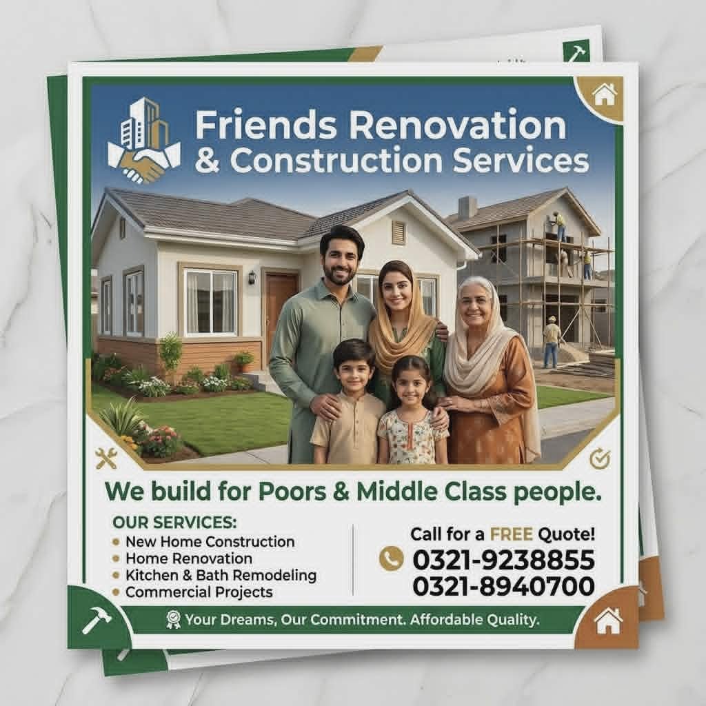 Good News for Land & Plot Owners - Affordable House Construction & Home Renovation Services in Karachi photo 2