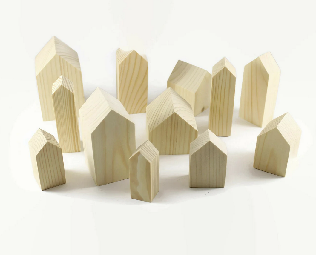 Wooden Mini Houses Set Different Sizes Unfinished Wooden Craft Houses For Painting Table Decor Diy Supplies