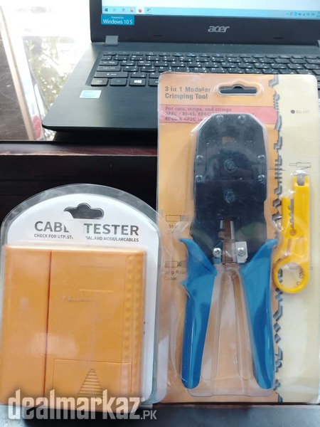 NETWORK CABLE TESTER + NETWORK CABLE CRIMP + 9V Battery photo 2