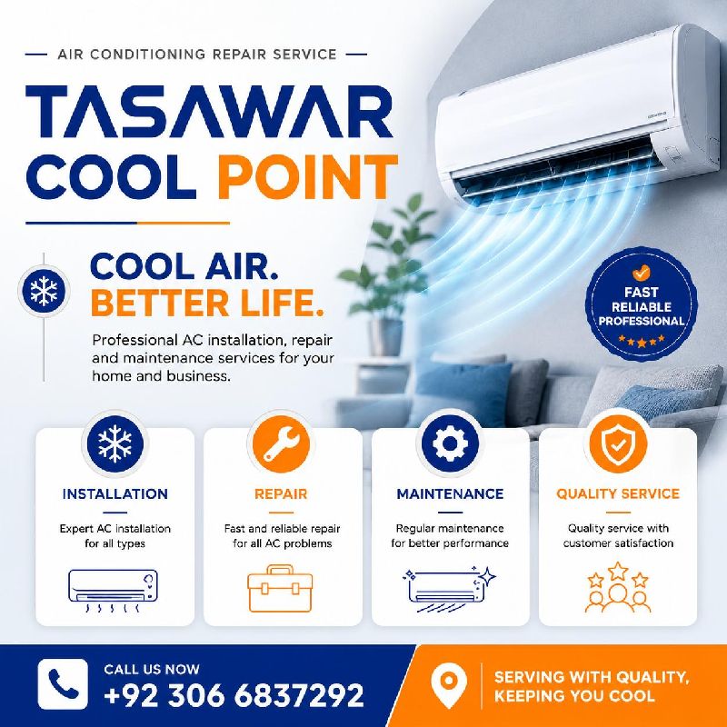 AC ke service krnye k Lia rabta krye