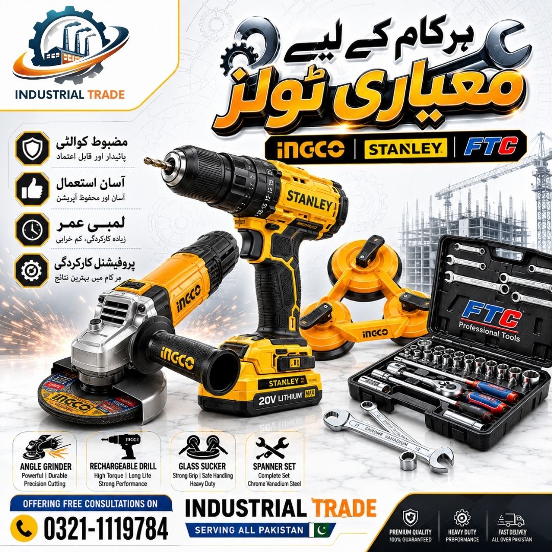 Industrial tools like grinder, drill , spinner set at wholesale in Pak