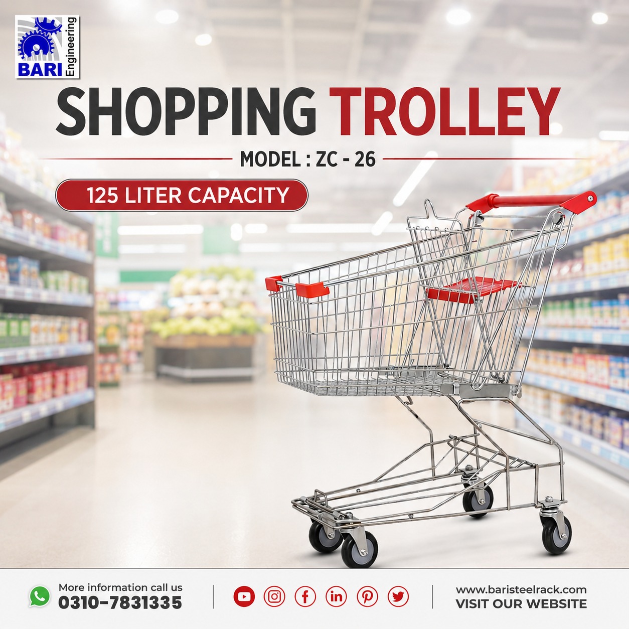 Shopping Trolley Basket | Bari Engineering Paksitan photo 1
