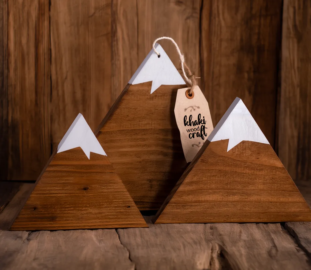 Wooden Mountain Set D Cor Minimalist Mountain Range Shelf Decor
