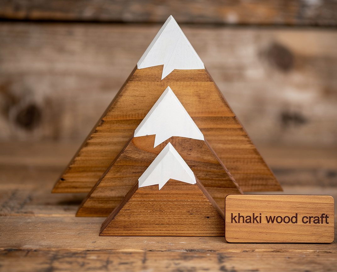 Wooden Mountain Set D Cor Minimalist Mountain Range Shelf Decor photo 2