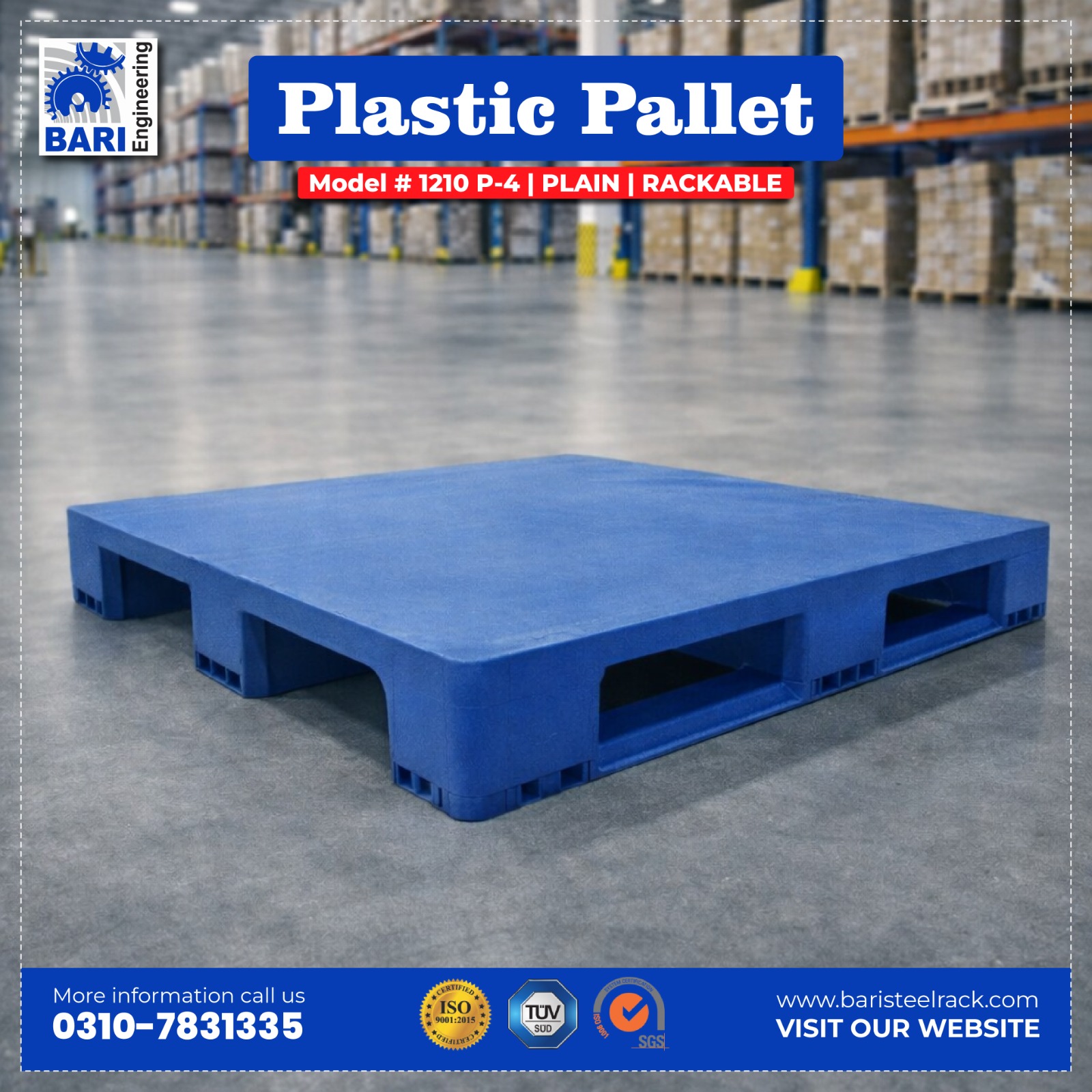 1210 P-4  Rackable Pallet | Bari Engineering Pakistan
