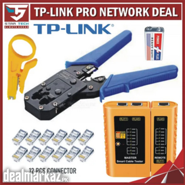 NETWORK CABLE TESTER + NETWORK CABLE CRIMP + 9V Battery photo 1