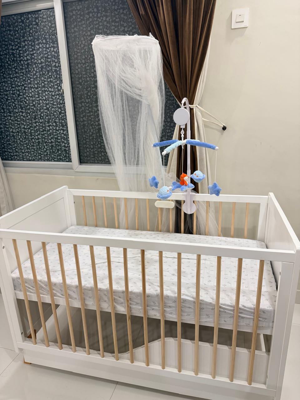Premium Baby Cot With Mattress