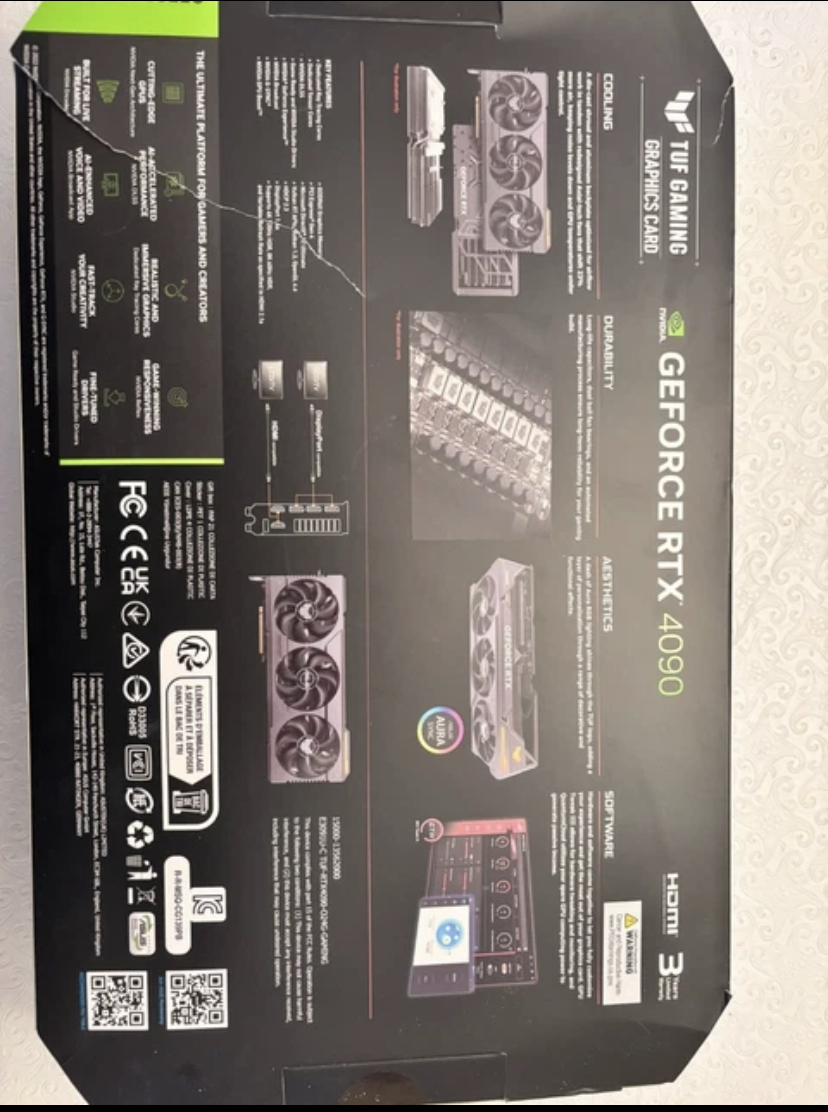 ASUS GEFORCE RTX 4090 24GB TUFF OC GAMING GRAPHICS CARD.