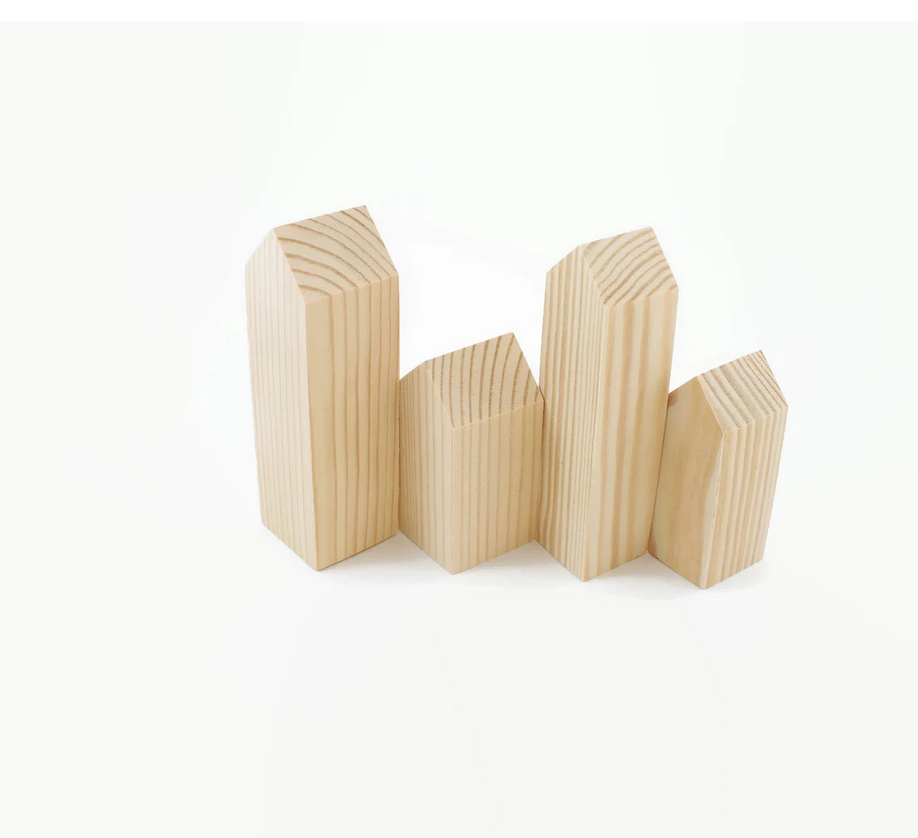 Wooden Mini Houses Set Different Sizes Unfinished Wooden Craft Houses For Painting Table Decor Diy Supplies photo 3