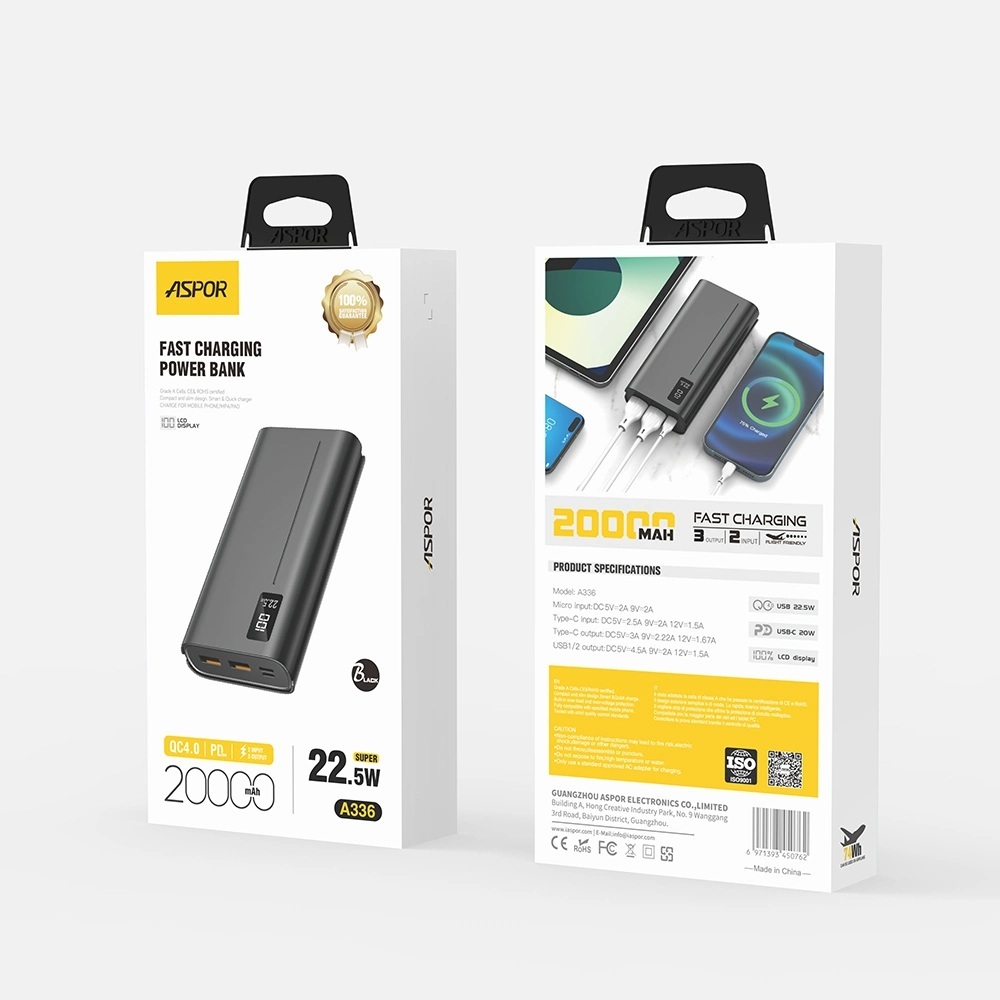 Stay Powered Anywhere With The Aspor A320 Power Bank
