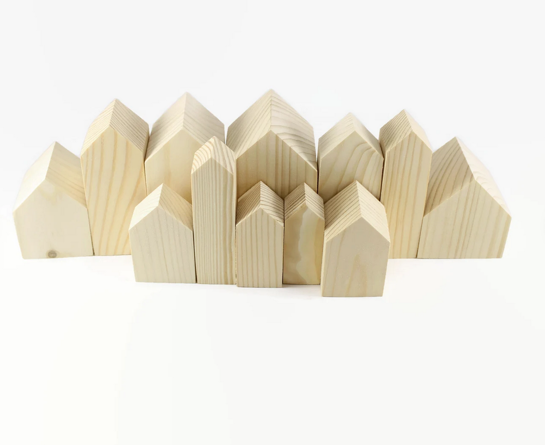 Wooden Mini Houses Set Different Sizes Unfinished Wooden Craft Houses For Painting Table Decor Diy Supplies photo 4