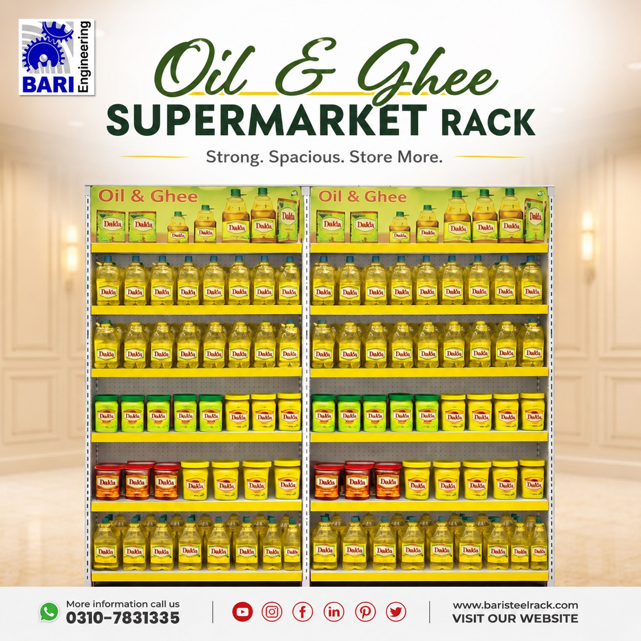Oil & Ghee Supermarket Racks | Bari Engineering photo 1