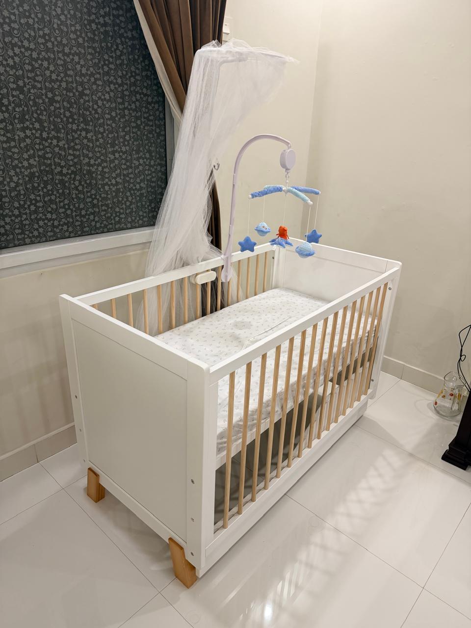 Premium Baby Cot With Mattress photo 2