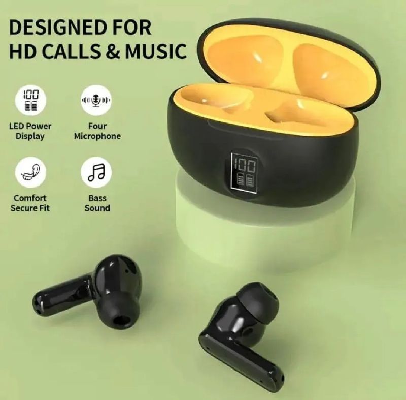 Premium Wireless Earbuds Black Yellow Bluetooth 5.3 photo 4
