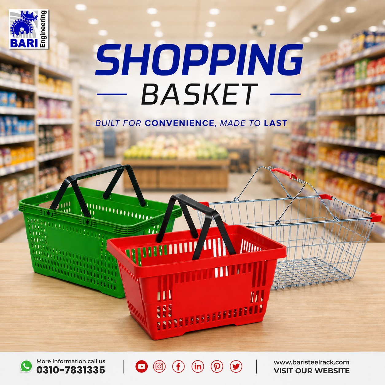 Plastic Shopping Basket | Bari Engineering Pakistan