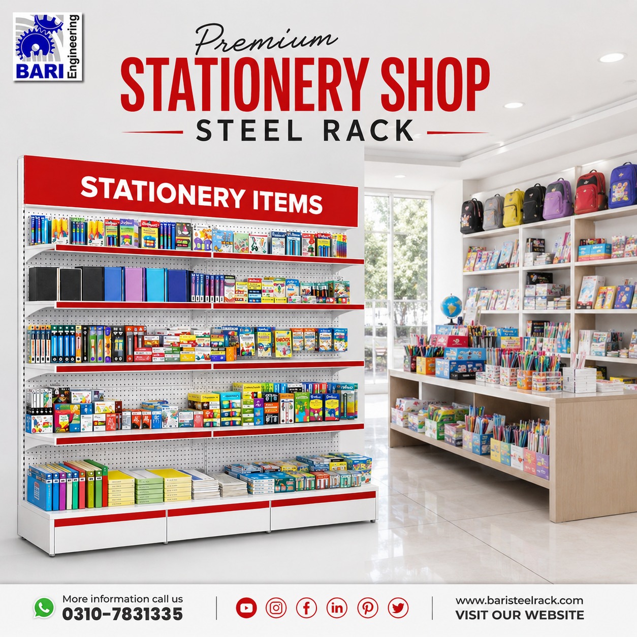 Stationery Shop Rack | Bari Engineering Pakistan