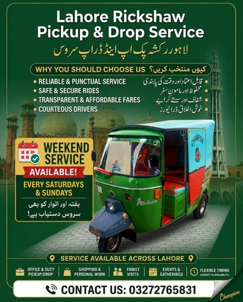 Lahore Rickshaw Pickup & Drop Service