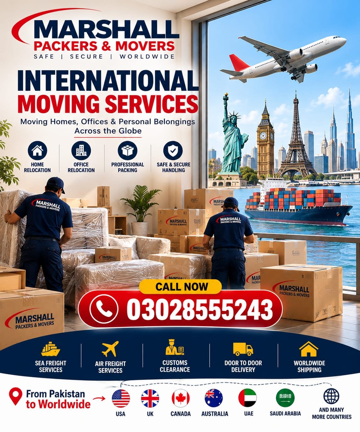 Marshall Packers And Movers | International Cargo and Relocation