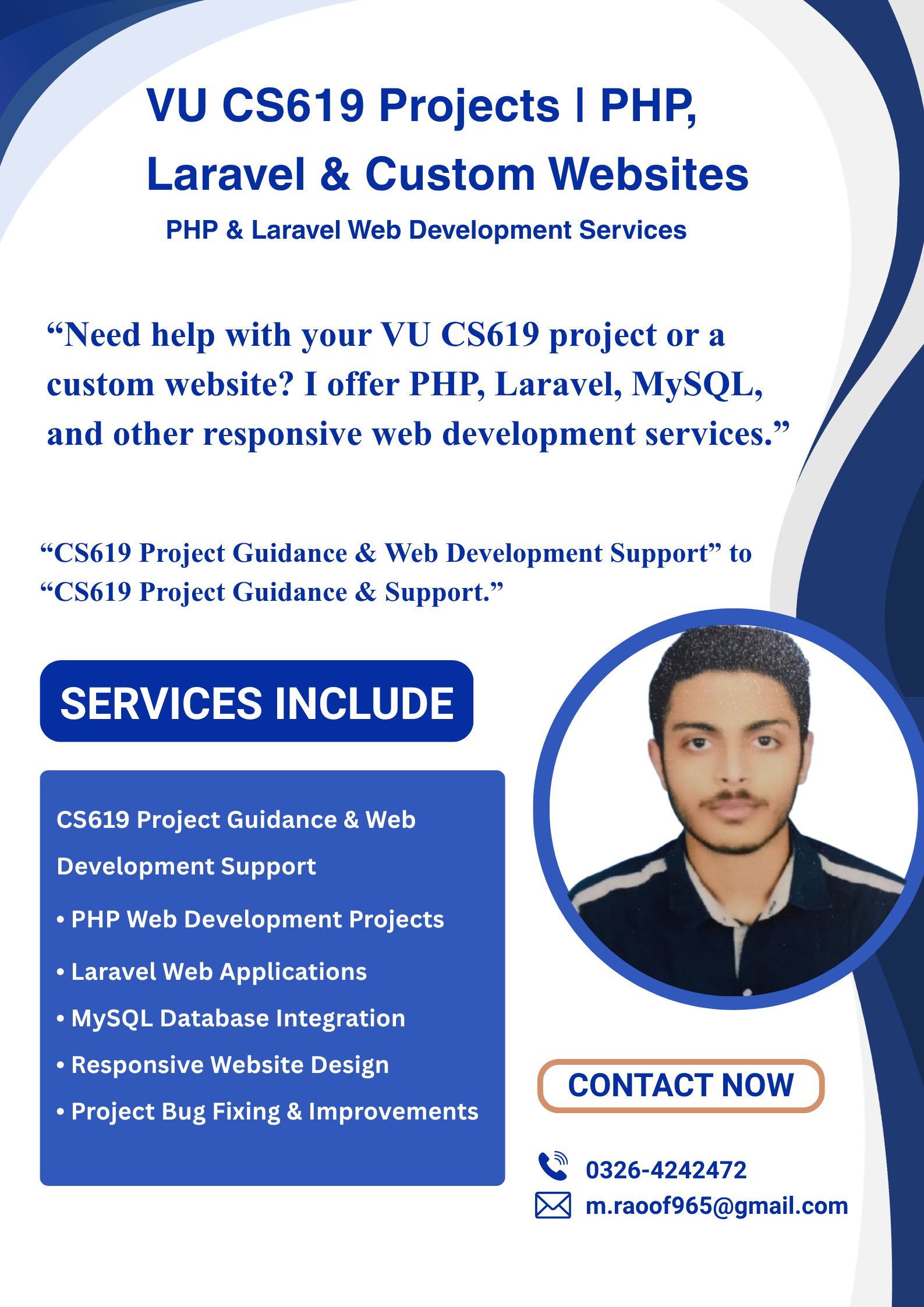 VU Student Offering CS619 Project Guidance | PHP, Laravel & MySQL photo 1