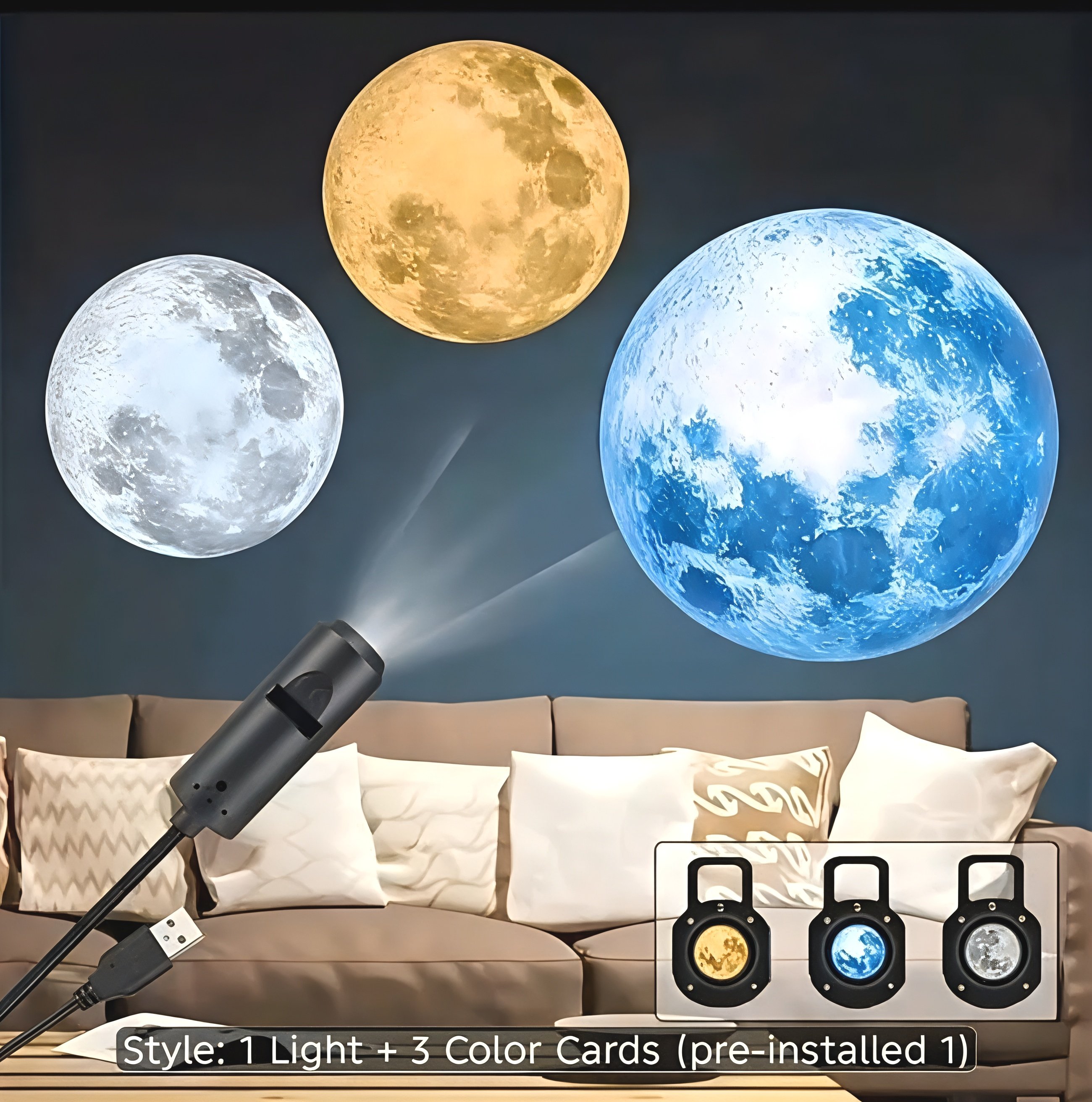 USB Moon & Earth Projection Atmos Light Lamp (Free Delivery) photo 1